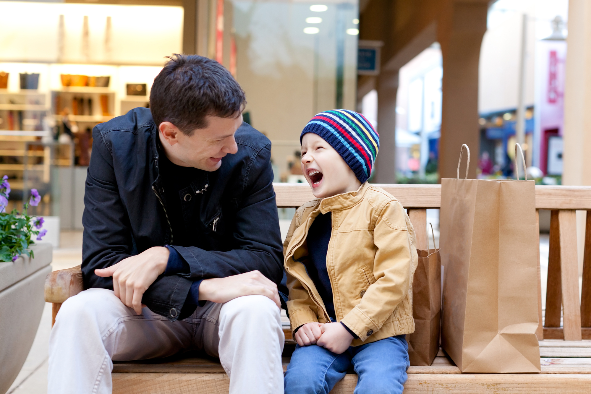 happy father with child